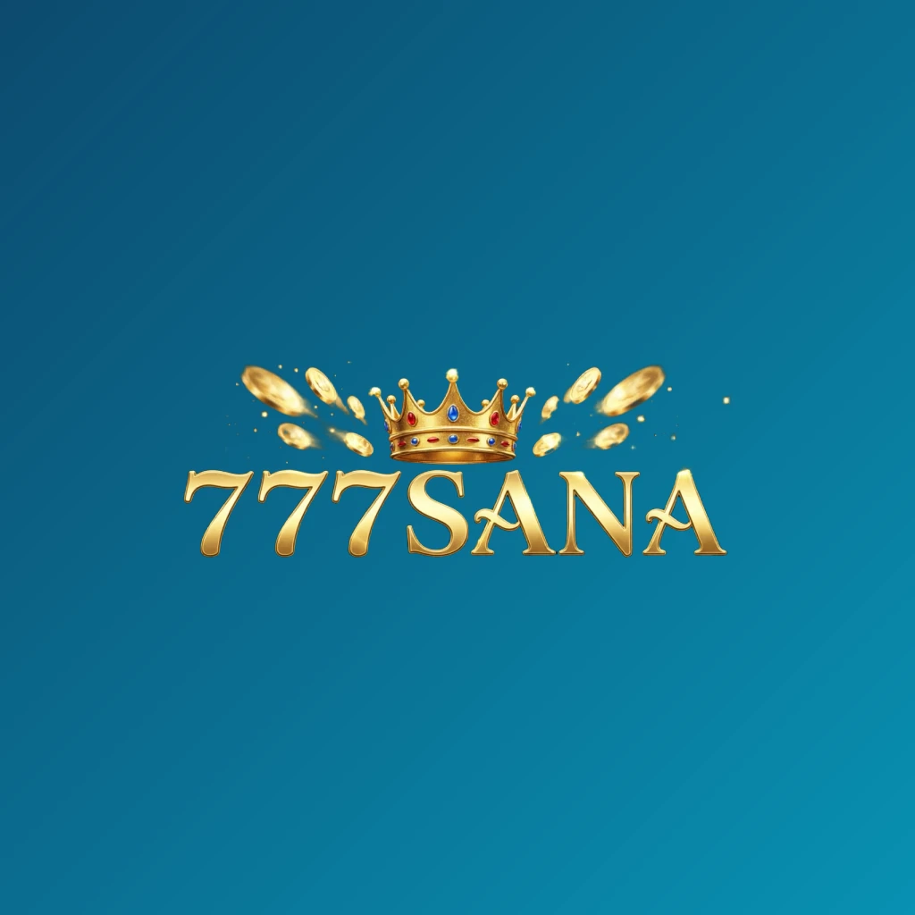 Casino-style logo for 777SANA featuring golden letters with a crown element and sparkling coins, creating a luxury gaming atmosphere on a transparent background in a wide horizontal rectangular wordmark format Casino-style logo for 777SANA featuring golden letters with a crown element and sparkling coins, creating a luxury gaming atmosphere on a transparent background in a wide horizontal rectangular wordmark format